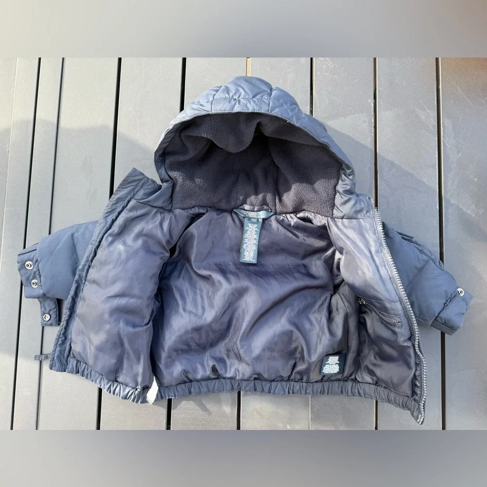 Polo Ralph Lauren Baby Navy Puffer Jacket with Hood Boys size 6-9 months - Picture 2 of 6